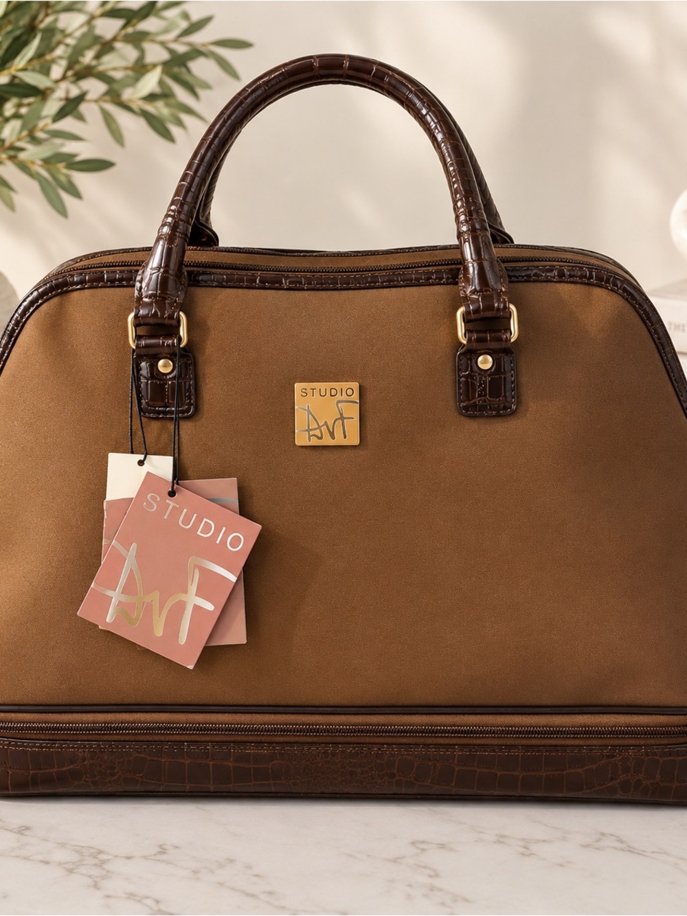 NWT STUDIO brown boarding bag